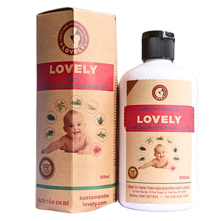 NƯỚC TẮM THẢO DƯỢC LOVELY DÀNH CHO TRẺ SƠ SINH 0 - 3 TUỔI (500ML)
